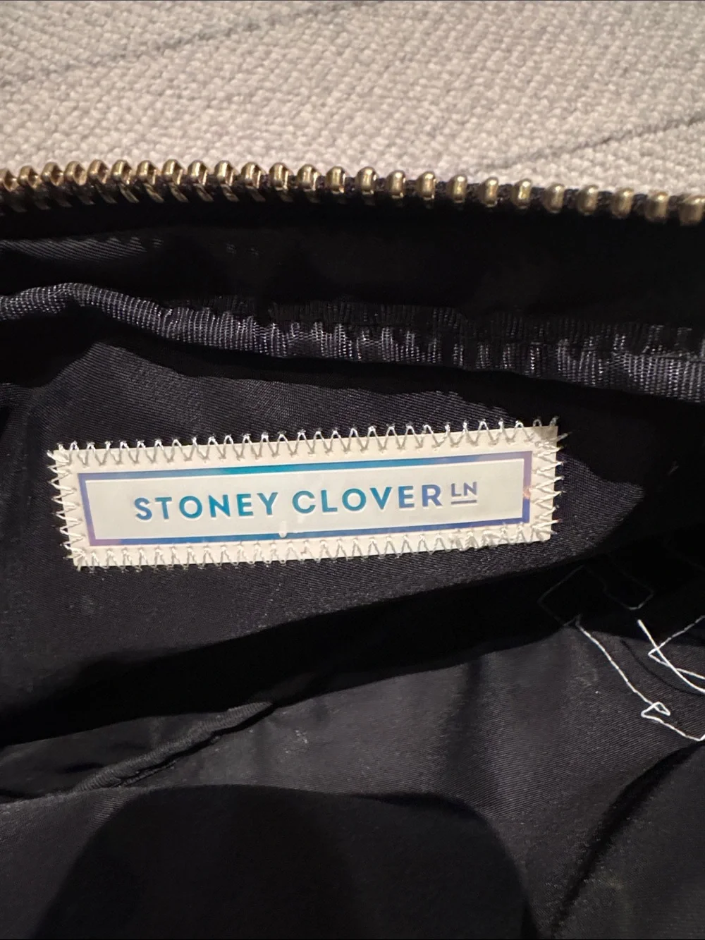 Stoney Clover Lane Cosmetic Bag with 'H' Patch in Chenille